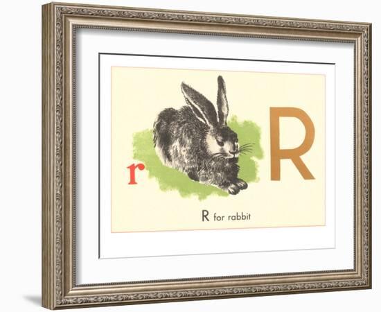 R is for Rabbit-null-Framed Art Print