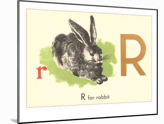 R is for Rabbit-null-Mounted Art Print