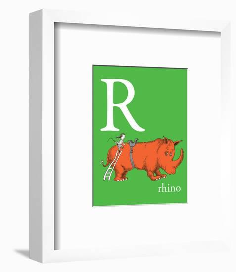 R is for Rhino (green)-Theodor (Dr. Seuss) Geisel-Framed Art Print