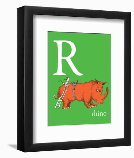 R is for Rhino (green)-Theodor (Dr. Seuss) Geisel-Framed Art Print