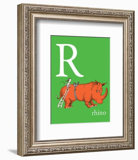 R is for Rhino (green)-Theodor (Dr. Seuss) Geisel-Framed Art Print