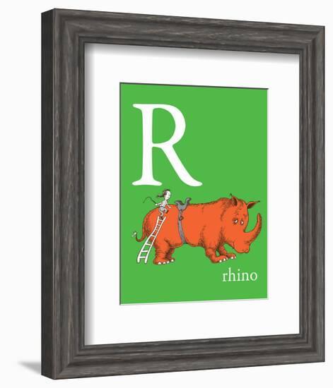 R is for Rhino (green)-Theodor (Dr. Seuss) Geisel-Framed Art Print