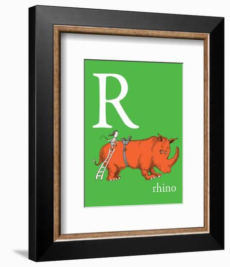 R is for Rhino (green)-Theodor (Dr. Seuss) Geisel-Framed Art Print