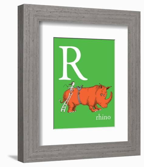 R is for Rhino (green)-Theodor (Dr. Seuss) Geisel-Framed Art Print