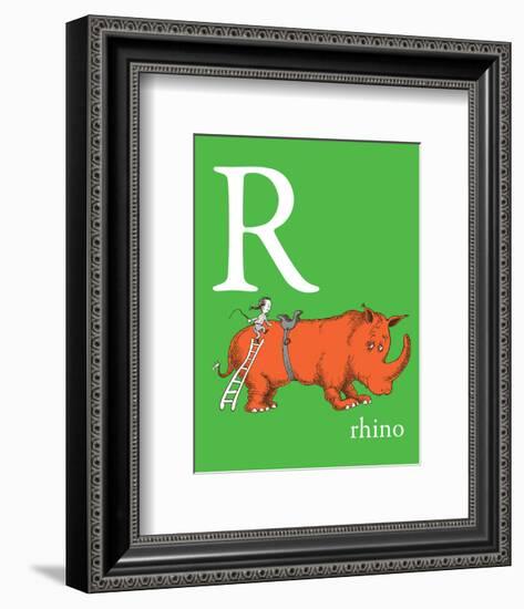 R is for Rhino (green)-Theodor (Dr. Seuss) Geisel-Framed Art Print