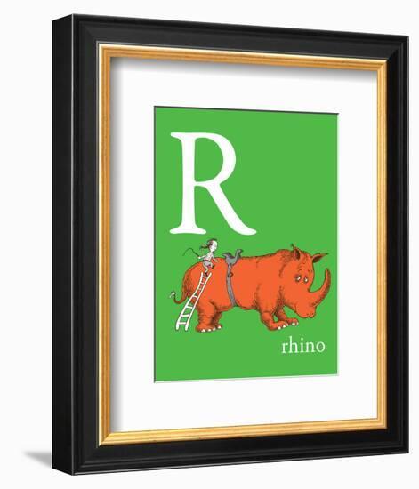 R is for Rhino (green)-Theodor (Dr. Seuss) Geisel-Framed Art Print