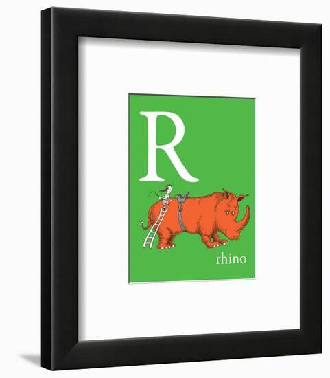 R is for Rhino (green)-Theodor (Dr. Seuss) Geisel-Framed Art Print