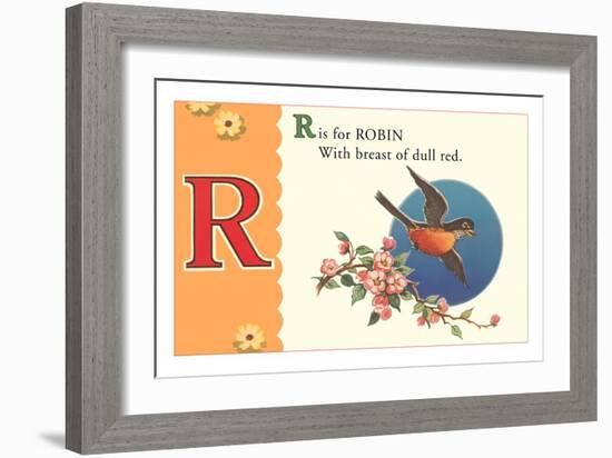 R is for Robin-null-Framed Art Print