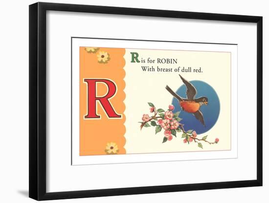R is for Robin-null-Framed Art Print