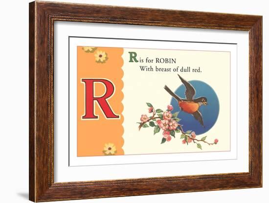 R is for Robin-null-Framed Art Print