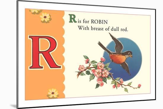 R is for Robin-null-Mounted Art Print