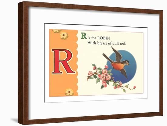 R is for Robin-null-Framed Art Print