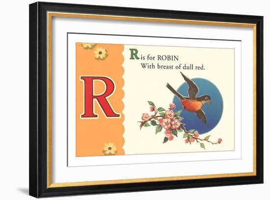 R is for Robin-null-Framed Art Print