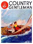 "Couple Sailing," Country Gentleman Cover, July 1, 1937-R.J. Cavaliere-Giclee Print