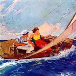 "Couple Sailing,"July 1, 1937-R.J. Cavaliere-Giclee Print
