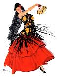 "Flamenco Dancer in Red,"March 14, 1936-R.J. Cavaliere-Framed Giclee Print