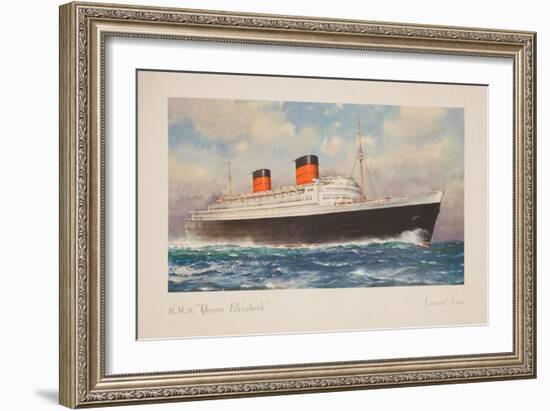 R.M.S. Queen Elizabeth Poster-Charles E. Turner-Framed Giclee Print