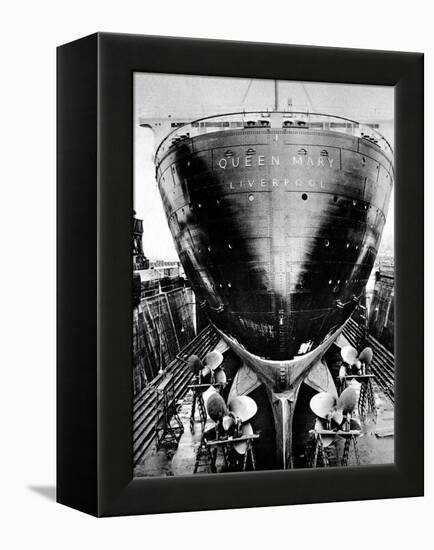 R.M.S. 'Queen Mary' in Dry Dock, Southampton, April 1936-null-Framed Premier Image Canvas