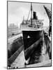 R.M.S. 'Queen Mary' in Dry Dock, Southampton, April 1936-null-Mounted Photographic Print