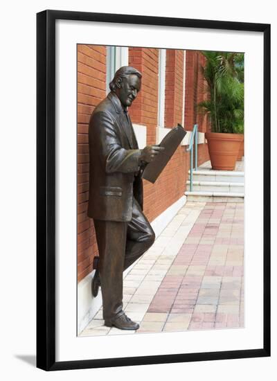 R. Manteiga Statue in Centro Ybor, Tampa, Florida, United States of America, North America-Richard Cummins-Framed Photographic Print