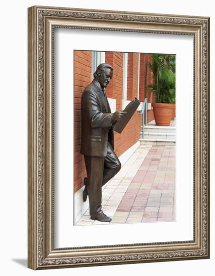 R. Manteiga Statue in Centro Ybor, Tampa, Florida, United States of America, North America-Richard Cummins-Framed Photographic Print