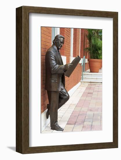 R. Manteiga Statue in Centro Ybor, Tampa, Florida, United States of America, North America-Richard Cummins-Framed Photographic Print