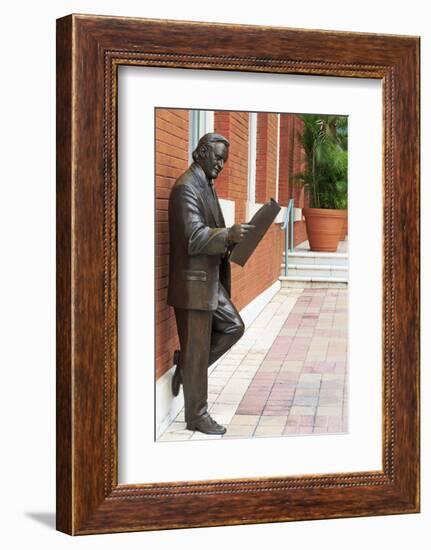 R. Manteiga Statue in Centro Ybor, Tampa, Florida, United States of America, North America-Richard Cummins-Framed Photographic Print