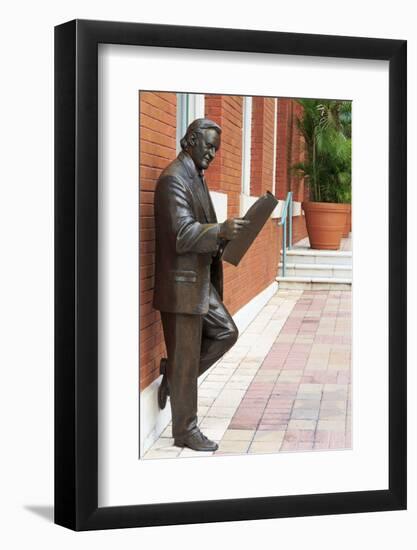 R. Manteiga Statue in Centro Ybor, Tampa, Florida, United States of America, North America-Richard Cummins-Framed Photographic Print
