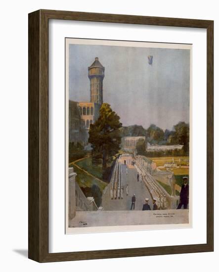 R.N.D. Crystal Palace, the Spot known as the Quarter-Deck, from British Artists at the Front, Conti-John Lavery-Framed Giclee Print