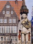 Statue and Architecture of the Main Square, Bremen, Germany.-R Richardson R Richardson-Framed Photographic Print