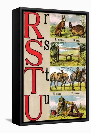 R, S, T, U Illustrated Letters-Edmund Evans-Framed Stretched Canvas