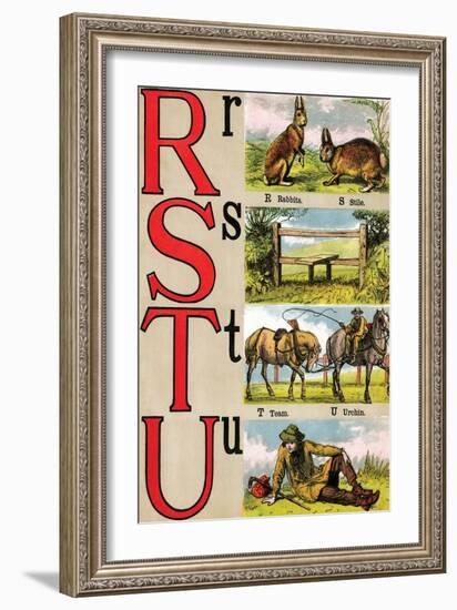 R, S, T, U Illustrated Letters-Edmund Evans-Framed Art Print