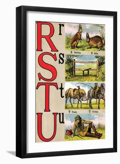 R, S, T, U Illustrated Letters-Edmund Evans-Framed Art Print