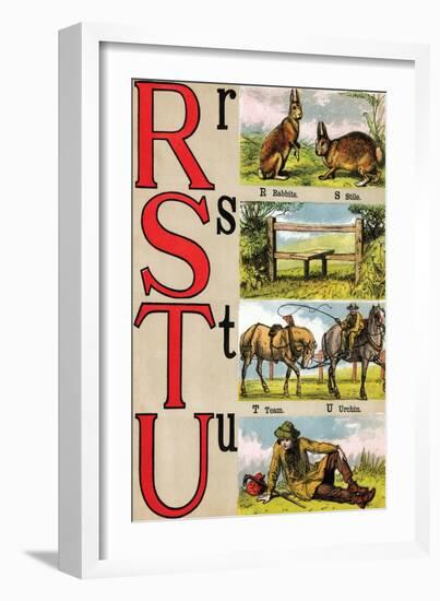 R, S, T, U Illustrated Letters-Edmund Evans-Framed Art Print