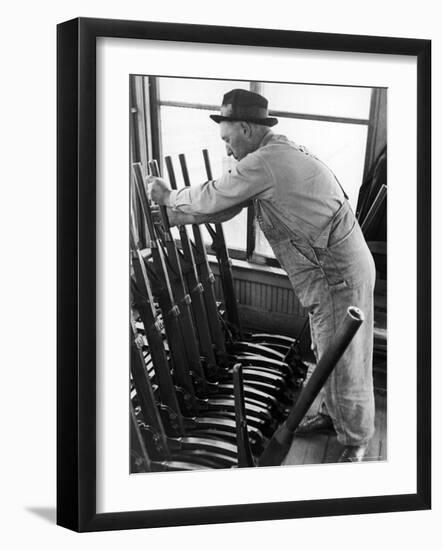 R.T. Mullinax Locks Signals and Switches Against All Conflicting Routes when train approaches-Alfred Eisenstaedt-Framed Photographic Print