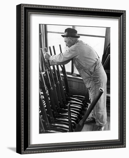 R.T. Mullinax Locks Signals and Switches Against All Conflicting Routes when train approaches-Alfred Eisenstaedt-Framed Photographic Print