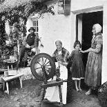 Spinning Wool Yarn, Cliffony, Sligo, 1908-1909-R Welch-Giclee Print