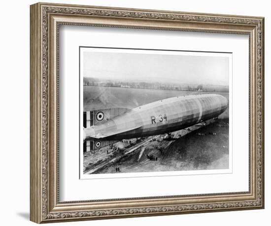 R34 Airship at its Moorings-null-Framed Photographic Print