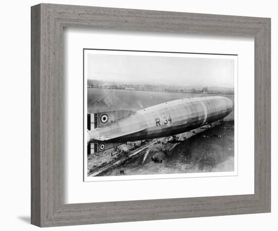 R34 Airship at its Moorings-null-Framed Photographic Print