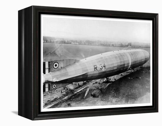 R34 Airship at its Moorings-null-Framed Premier Image Canvas