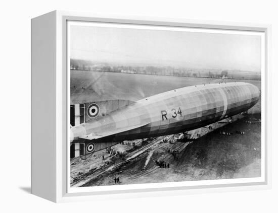 R34 Airship at its Moorings-null-Framed Premier Image Canvas