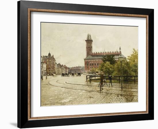 Raadhuspladsen, Copenhagen. 1893-Paul Fischer-Framed Giclee Print