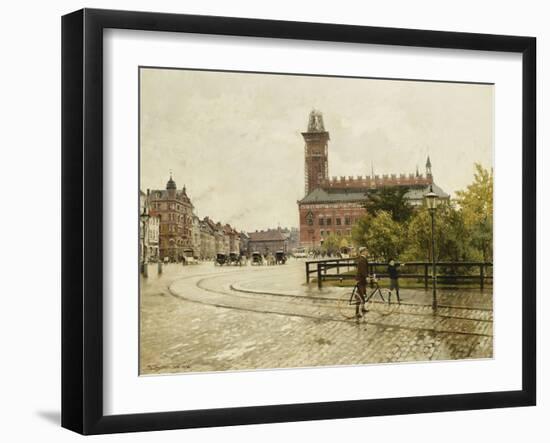 Raadhuspladsen, Copenhagen. 1893-Paul Fischer-Framed Giclee Print