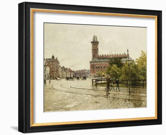 Raadhuspladsen, Copenhagen. 1893-Paul Fischer-Framed Giclee Print