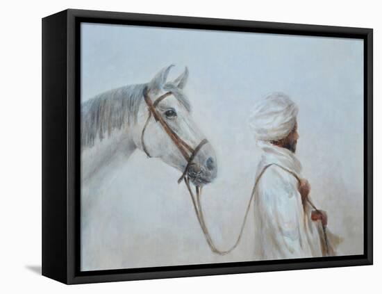 Rabari Leading Grey Horse-Lincoln Seligman-Framed Premier Image Canvas