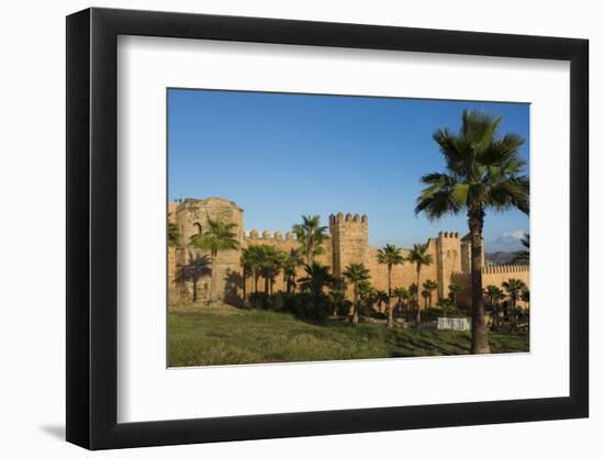 Rabat Morocco Beautiful Kasbah Udaya at Sunset with Palm Trees-Bill Bachmann-Framed Photographic Print