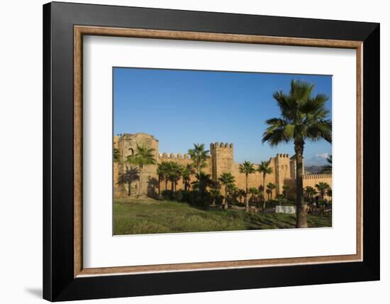 Rabat Morocco Beautiful Kasbah Udaya at Sunset with Palm Trees-Bill Bachmann-Framed Photographic Print