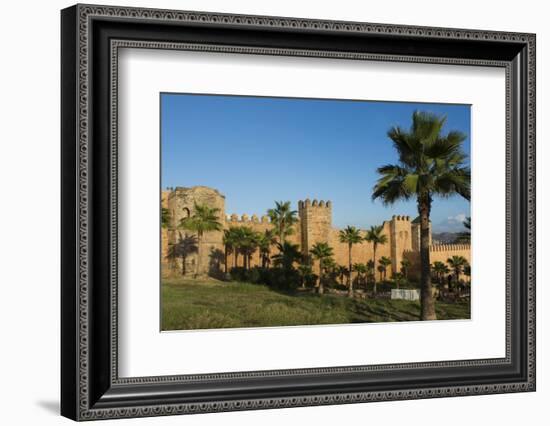 Rabat Morocco Beautiful Kasbah Udaya at Sunset with Palm Trees-Bill Bachmann-Framed Photographic Print