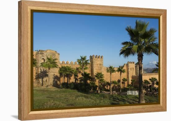 Rabat Morocco Beautiful Kasbah Udaya at Sunset with Palm Trees-Bill Bachmann-Framed Premier Image Canvas