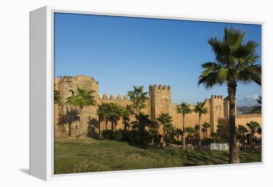 Rabat Morocco Beautiful Kasbah Udaya at Sunset with Palm Trees-Bill Bachmann-Framed Premier Image Canvas